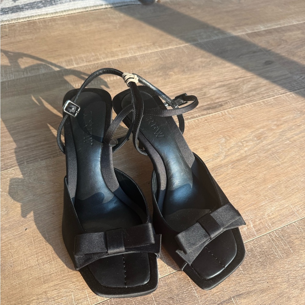 Elegant Black Women's Sandals Jcrew size 7 satin